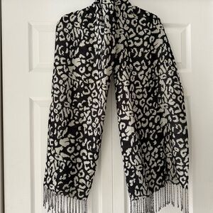 Black and White Animal Print Scarf